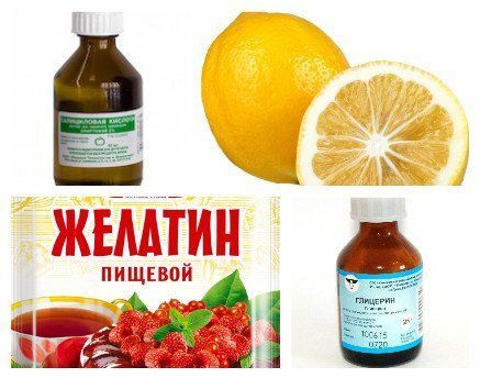 Кислота, лимон, желатин и глицерин против пигментных пятен