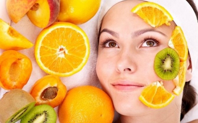 facial peeling mask with fruit acids