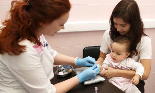 Taking blood for analysis from a child